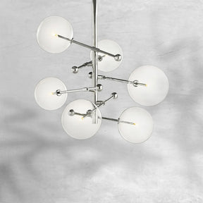 Glass Globe Mobile Six-Arm Chandelier 40"