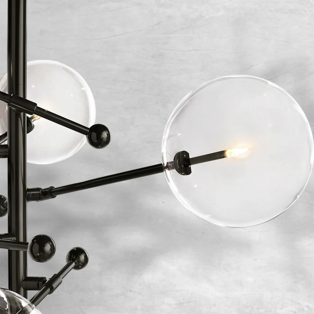 Glass Globe Mobile Six-Arm Chandelier 40"