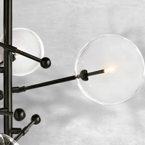 Glass Globe Mobile Six-Arm Chandelier 40"