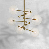 Glass Globe Mobile Six-Arm Chandelier 40"