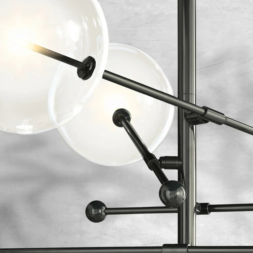 Glass Globe Mobile Six-Arm Chandelier 55"