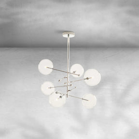 Glass Globe Mobile Six-Arm Chandelier 55"