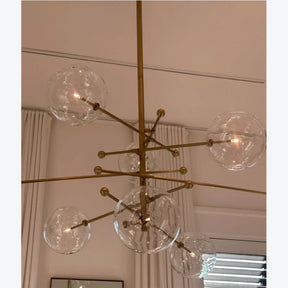 Glass Globe Mobile Six-Arm Chandelier 55"