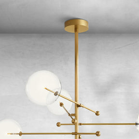 Glass Globe Mobile Six-Arm Chandelier 55"