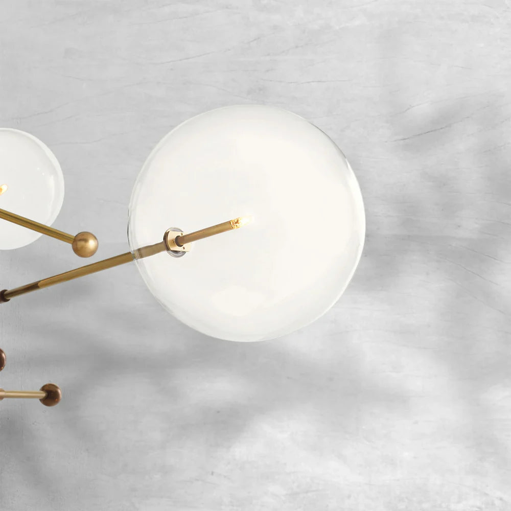 Glass Globe Mobile Six-Arm Chandelier 55"