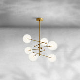 Glass Globe Mobile Six-Arm Chandelier 55"