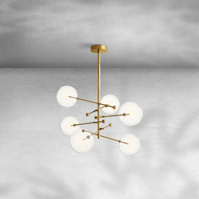 Glass Globe Mobile Six-Arm Chandelier 55"