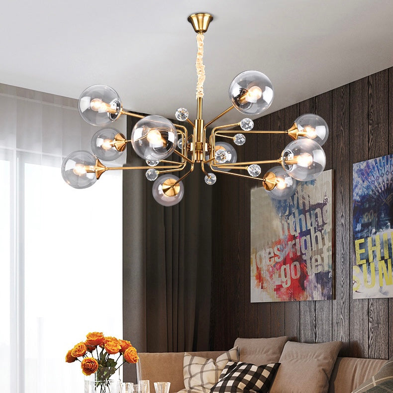 Glass Globes Chandelier|Sputnik Ceiling Fixtures Light|Magic Bean Mid Century Pendant