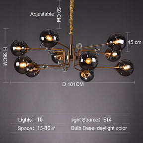 Glass Globes Chandelier|Sputnik Ceiling Fixtures Light|Magic Bean Mid Century Pendant