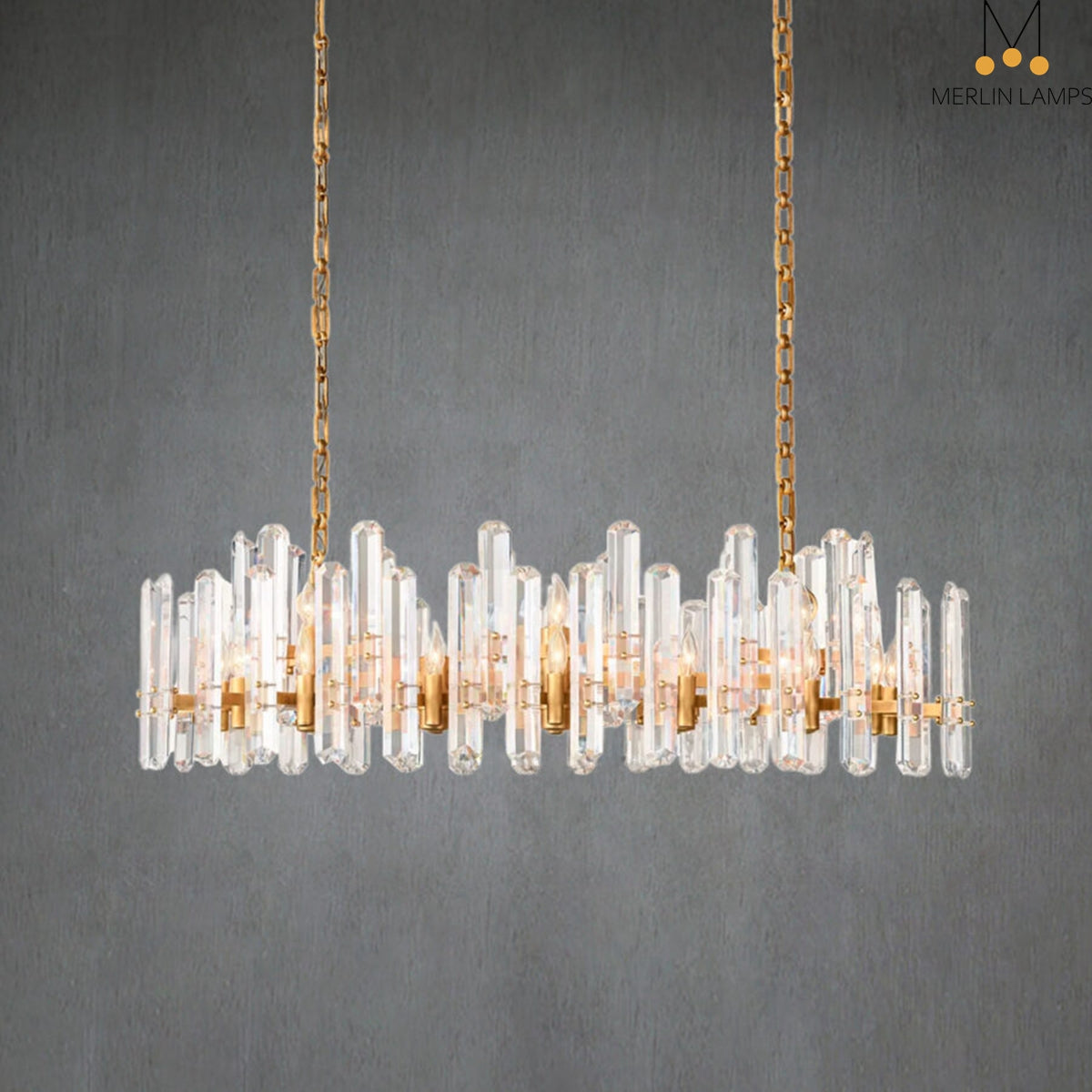 Gleam Series K9 Crystal Glass Linear Chandelier