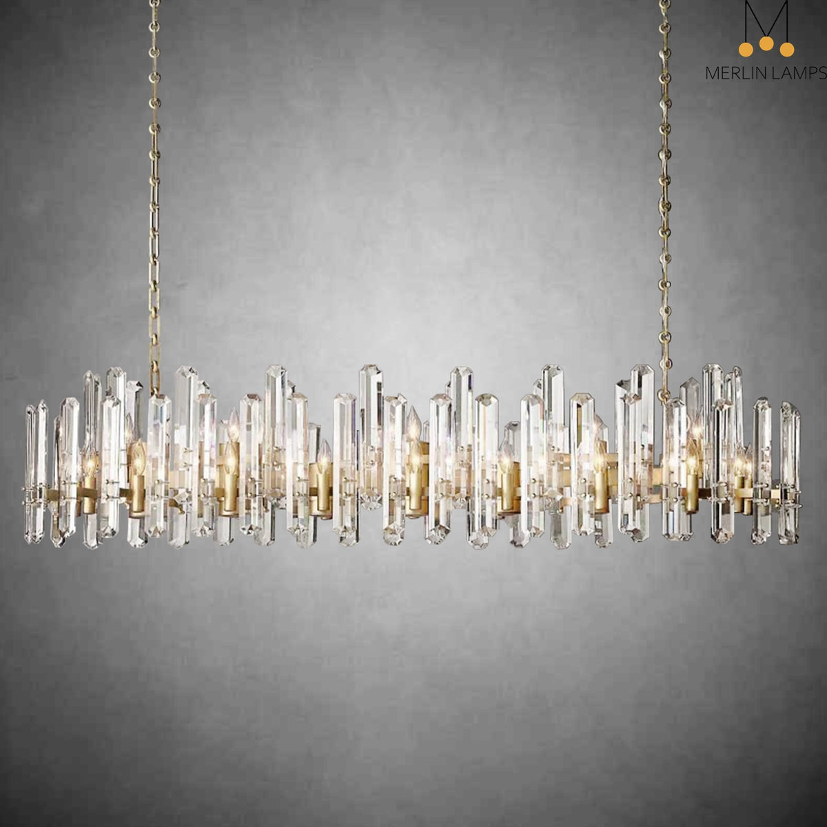 Gleam Series K9 Crystal Glass Linear Chandelier