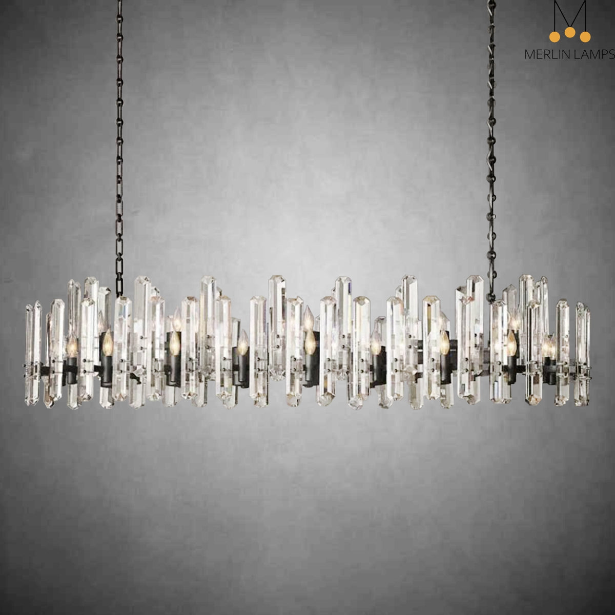 Gleam Series K9 Crystal Glass Linear Chandelier