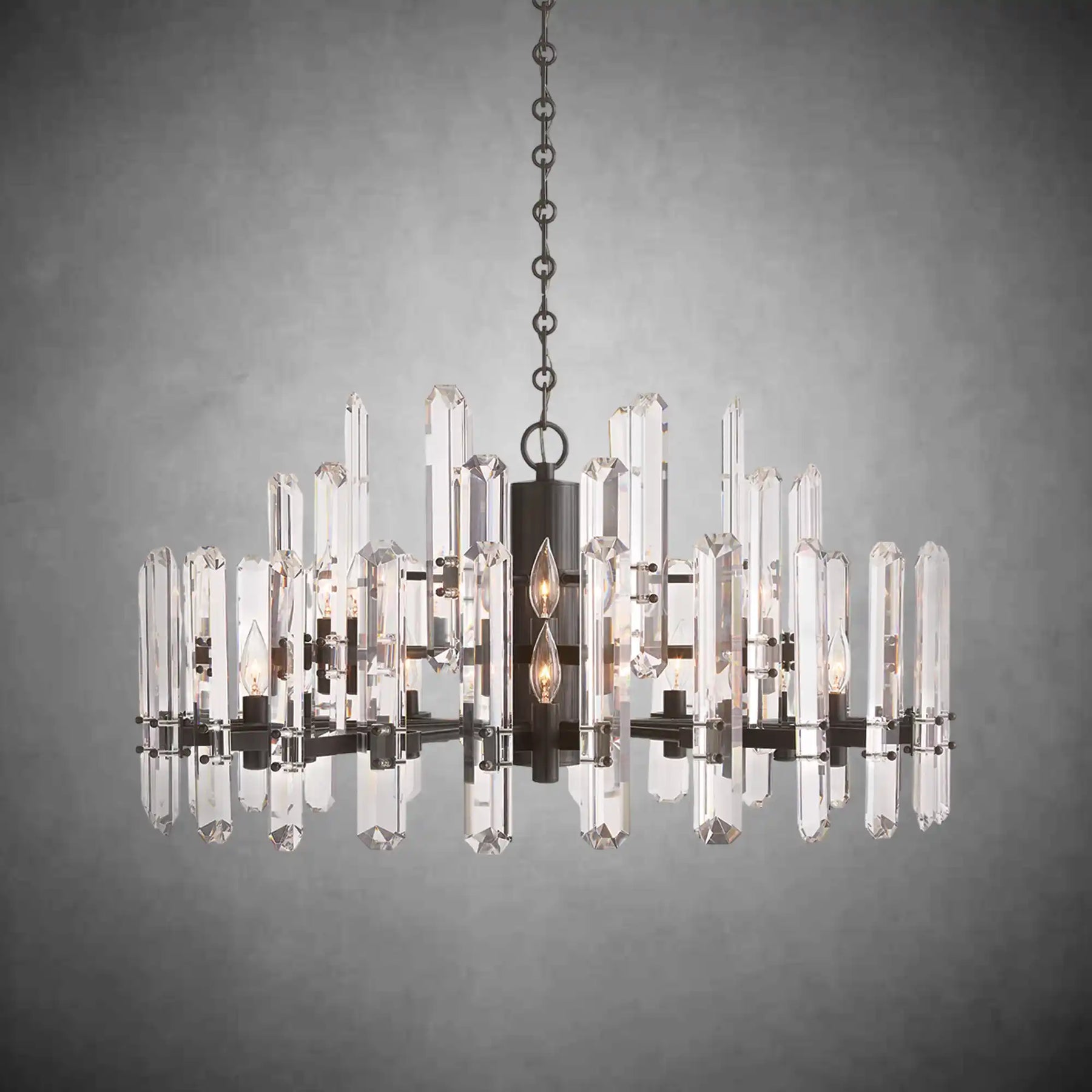 Gleam Series K9 Crystal Glass Round Chandelier 24" 36" 48"