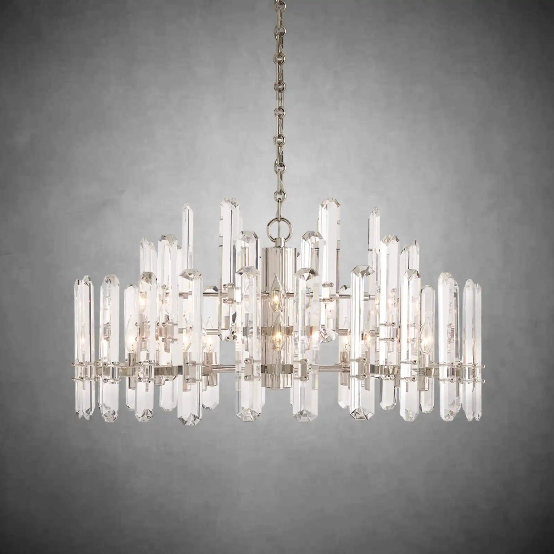 Gleam Series K9 Crystal Glass Round Chandelier 24" 36" 48"