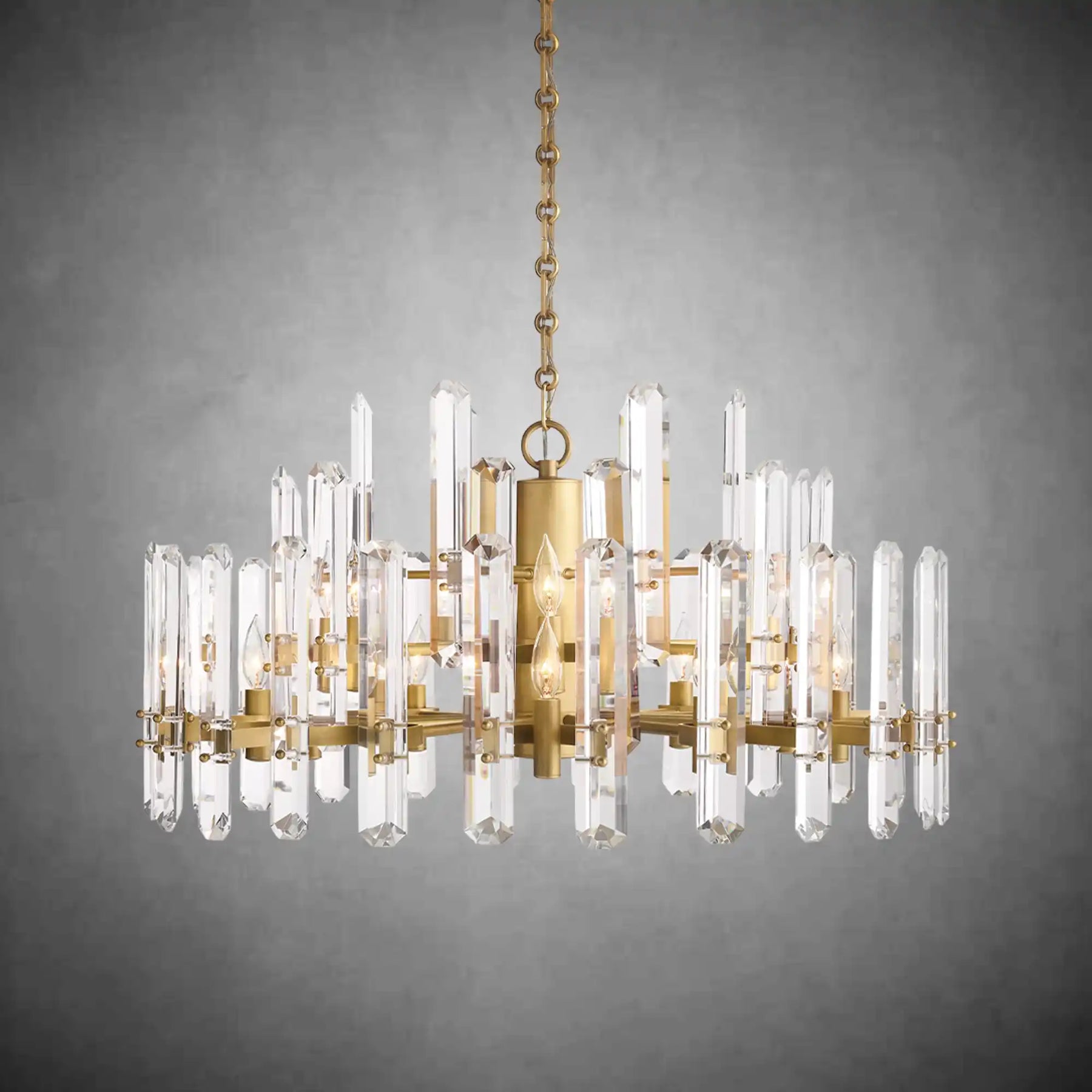 Gleam Series K9 Crystal Glass Round Chandelier 24" 36" 48"