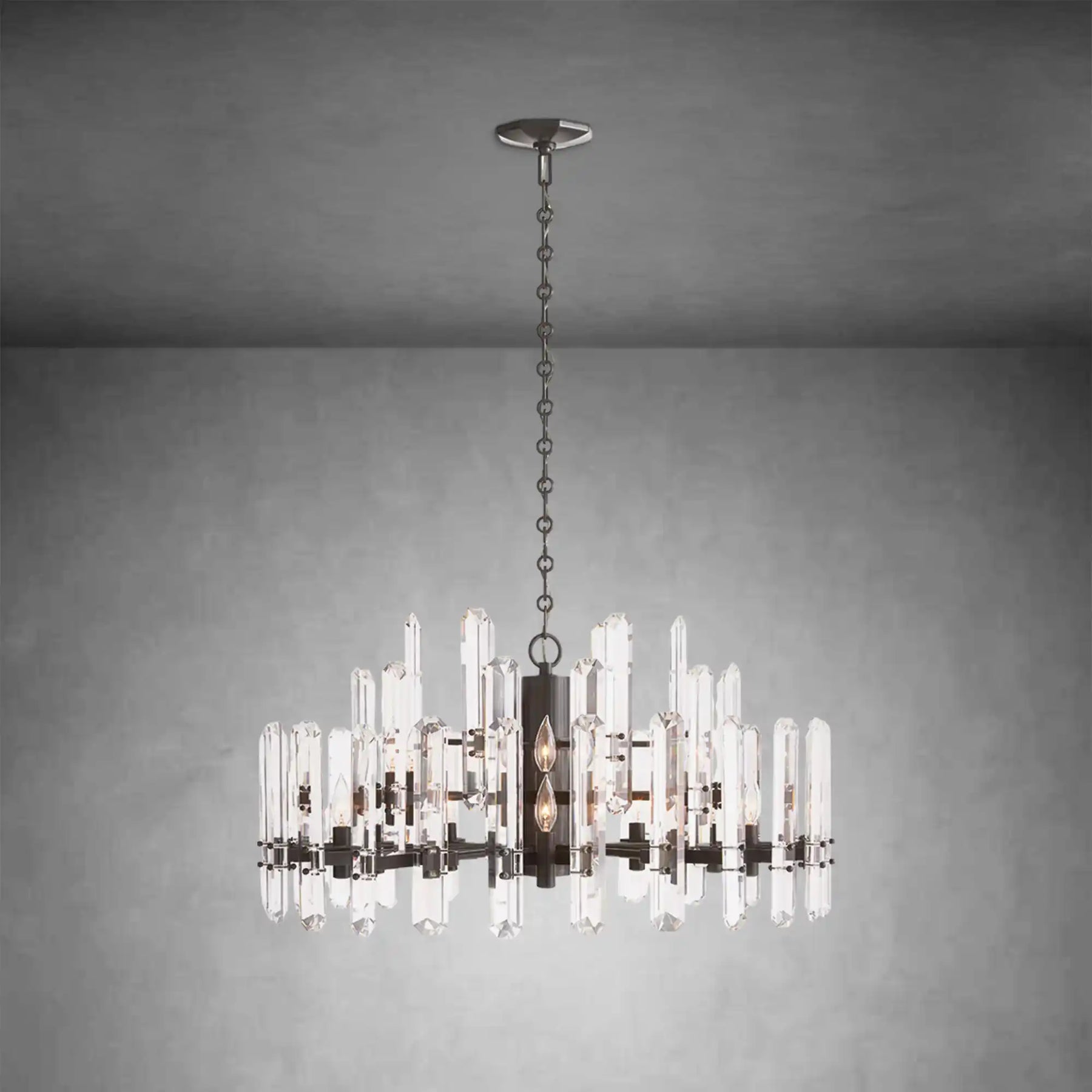 Gleam Series K9 Crystal Glass Round Chandelier 24" 36" 48"