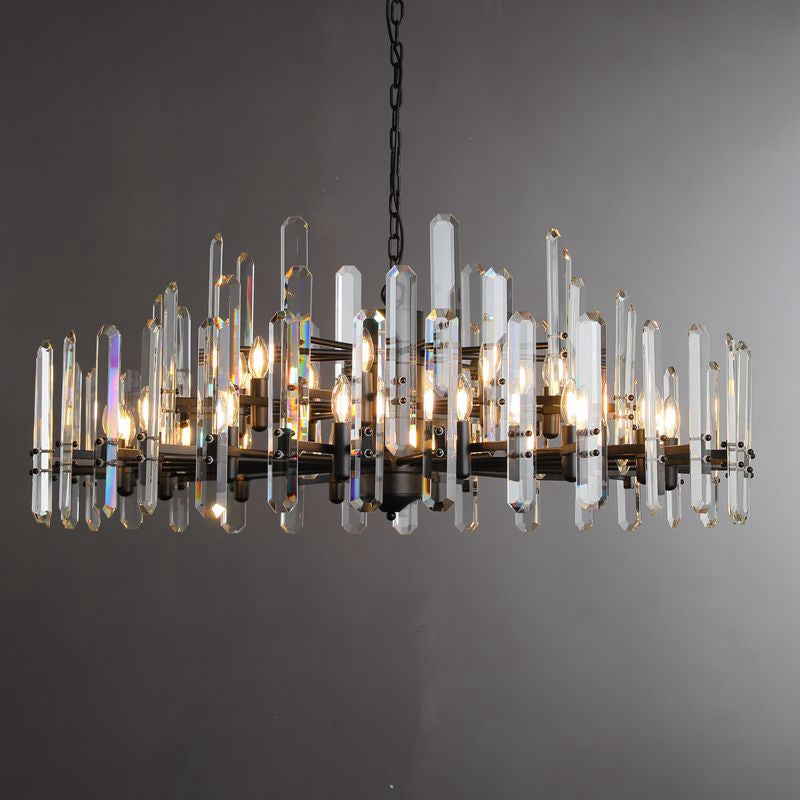 Gleam Series K9 Crystal Glass Round Chandelier 24" 36" 48"