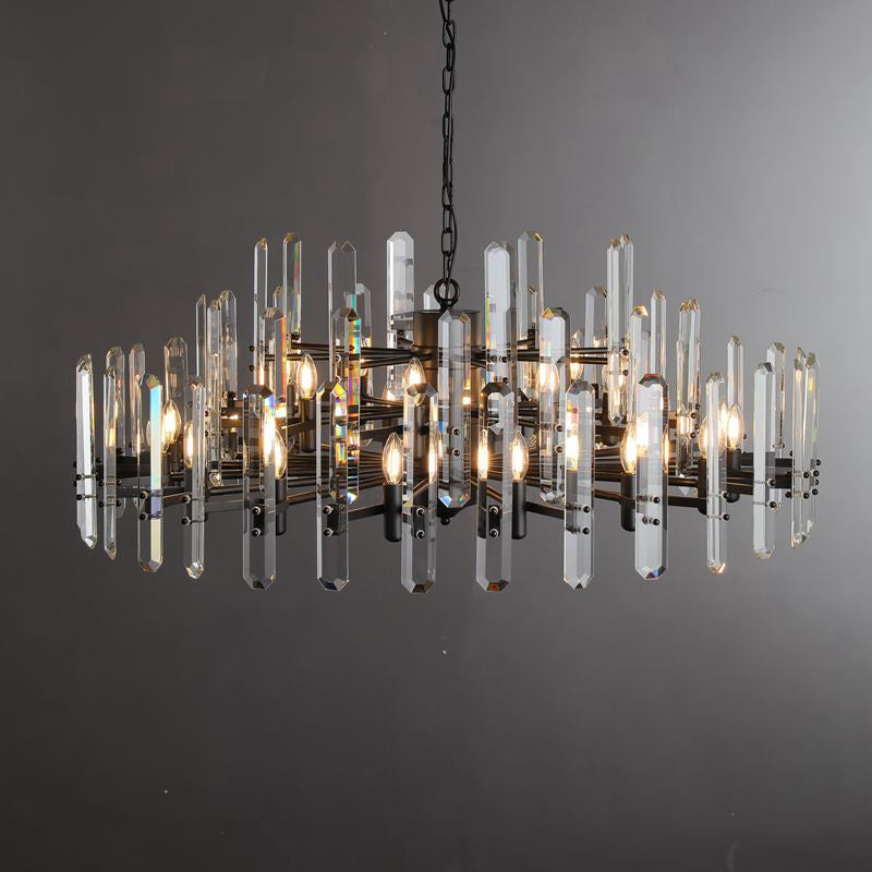 Gleam Series K9 Crystal Glass Round Chandelier 24" 36" 48"