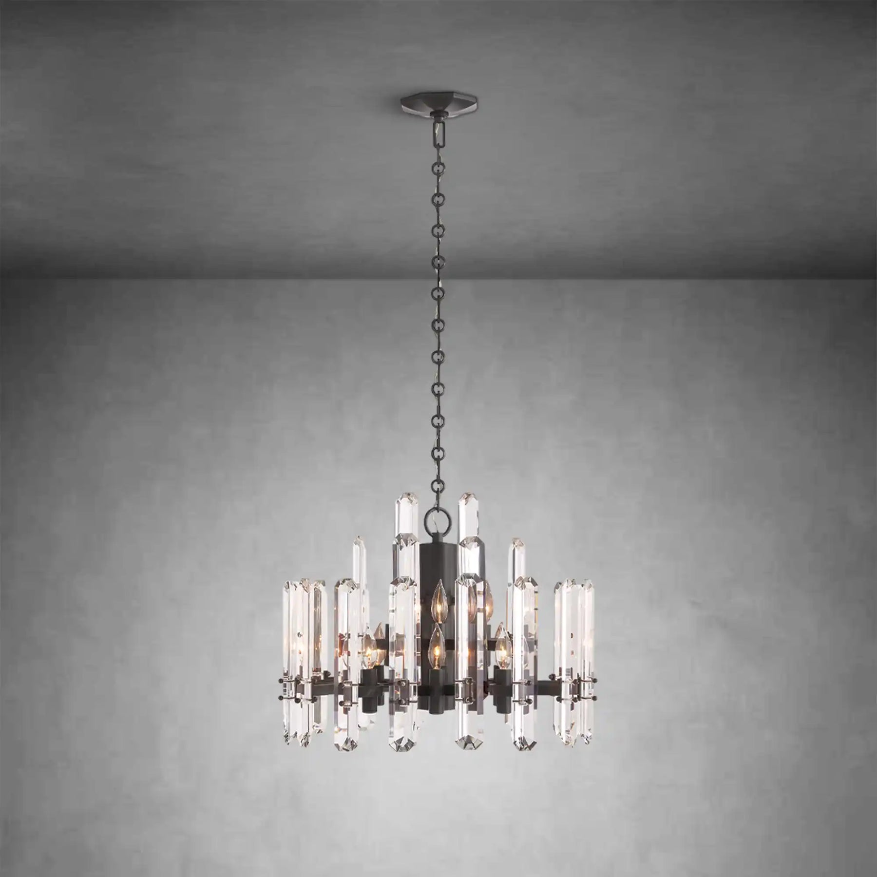 Gleam Series K9 Crystal Glass Round Chandelier 24" 36" 48"