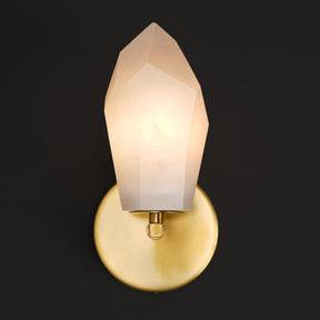 Gold Alabaster Marble Wall Sconce for Modern Living Spaces