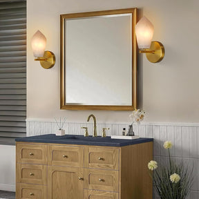 Gold Alabaster Marble Wall Sconce for Modern Living Spaces