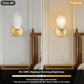 Gold Alabaster Marble Wall Sconce for Modern Living Spaces
