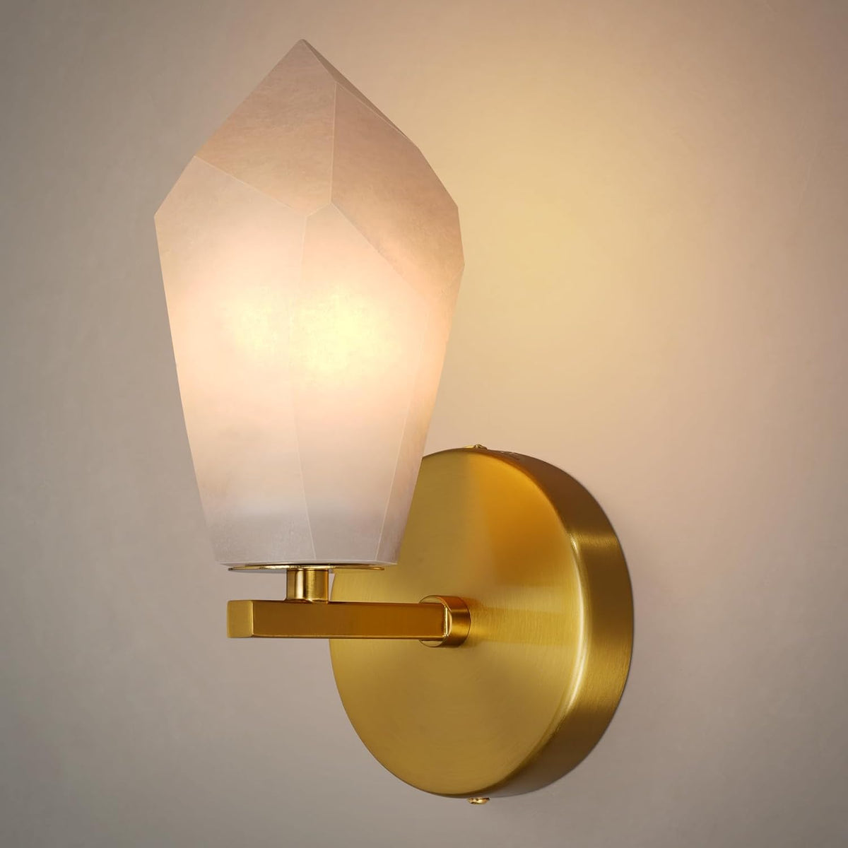 Gold Alabaster Marble Wall Sconce for Modern Living Spaces