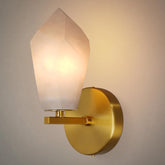Gold Alabaster Marble Wall Sconce for Modern Living Spaces