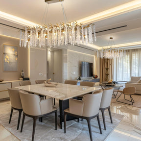 YUYI Gold Tree Branch Crystal Chandelier 47.2" Rectangular