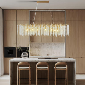 YUYI Gold Tree Branch Crystal Chandelier 47.2" Rectangular