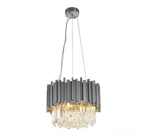 Gold/Silver Round Modern Tiered Metal Crystal Chandelier