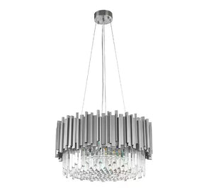 Gold/Silver Round Modern Tiered Metal Crystal Chandelier