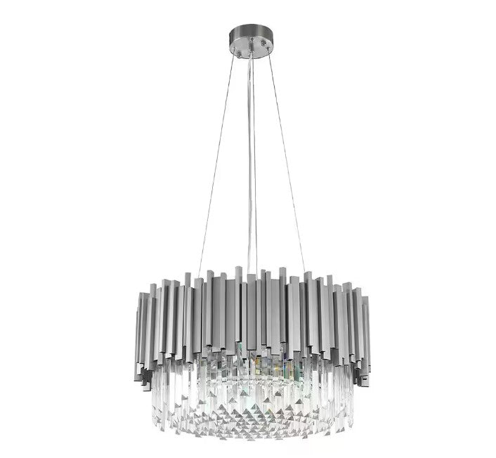 Gold/Silver Round Modern Tiered Metal Crystal Chandelier