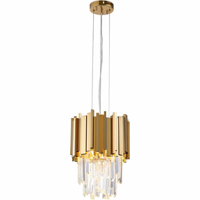 Gold/Silver Round Modern Tiered Metal Crystal Chandelier