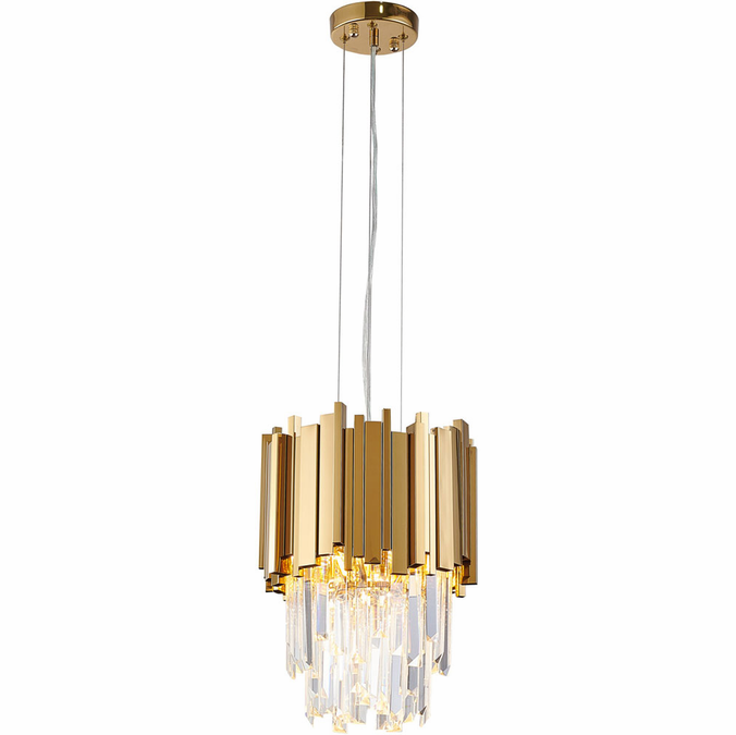 Gold/Silver Round Modern Tiered Metal Crystal Chandelier