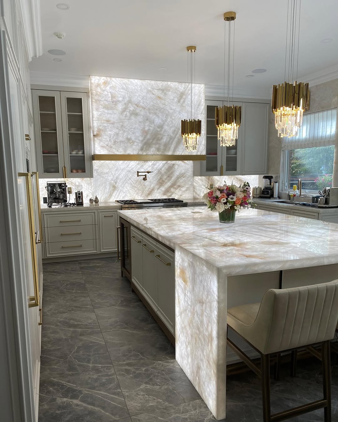 Gold/Silver Round Modern Tiered Metal Crystal Chandelier