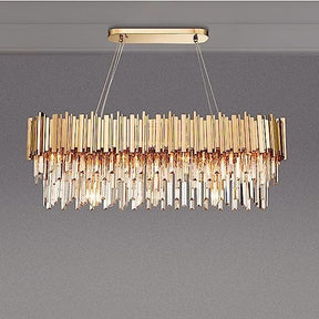 Gold/Silver Round Modern Tiered Metal Crystal Chandelier