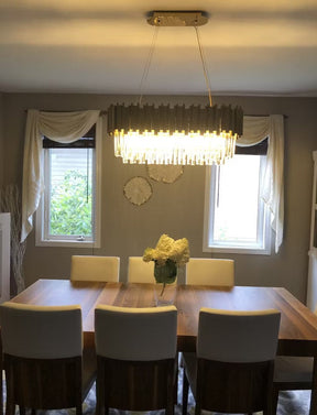 Gold/Silver Round Modern Tiered Metal Crystal Chandelier