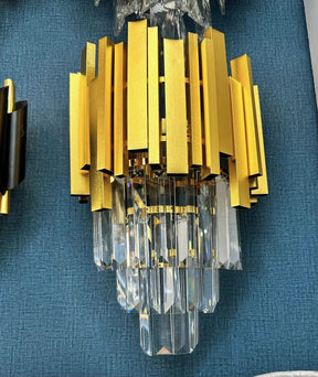 Gold/Silver Round Modern Tiered Metal Crystal Chandelier