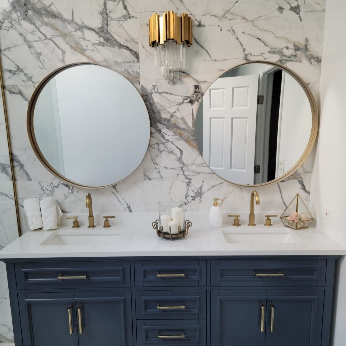 Gold/Silver Round Modern Tiered Metal Crystal Chandelier