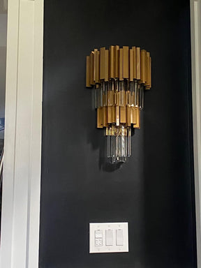 Gold/Silver Round Modern Tiered Metal Crystal Chandelier