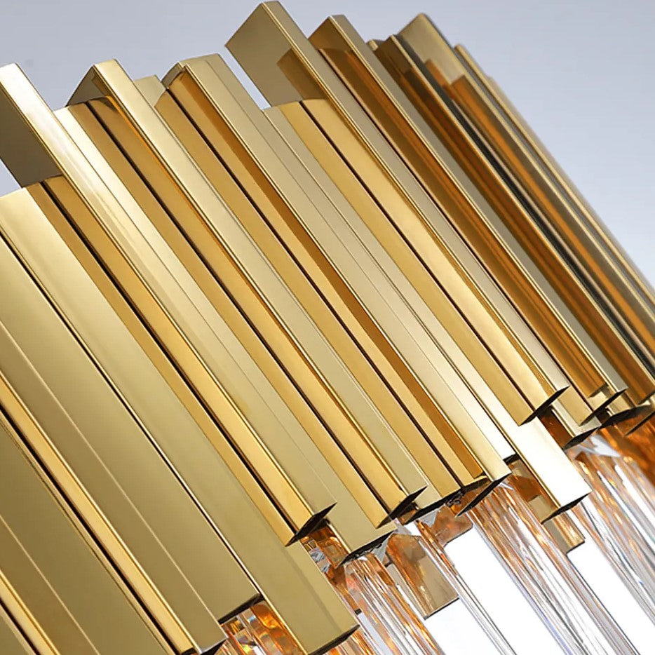 Gold/Silver Round Modern Tiered Metal Crystal Chandelier