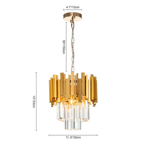 Gold/Silver Round Modern Tiered Metal Crystal Chandelier