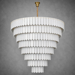 Grand Nine-Tier Yugoslav White Luxury stone Chandelier