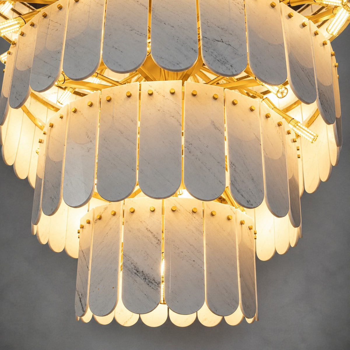 Grand Nine-Tier Yugoslav White Luxury stone Chandelier
