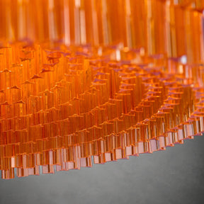 Grande Amaro Amber Glass Drum Chandelier