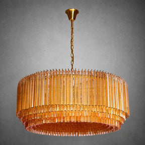 Grande Amaro Amber Glass Drum Chandelier