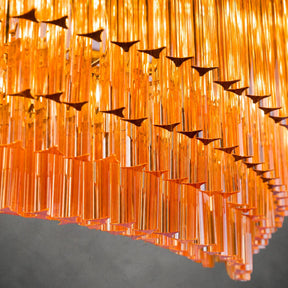 Grande Amaro Amber Glass Drum Chandelier