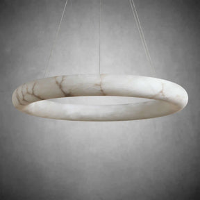 Halima Halo Spanish Alabaster LED Chandelier – 36" & 48" Luxury Light