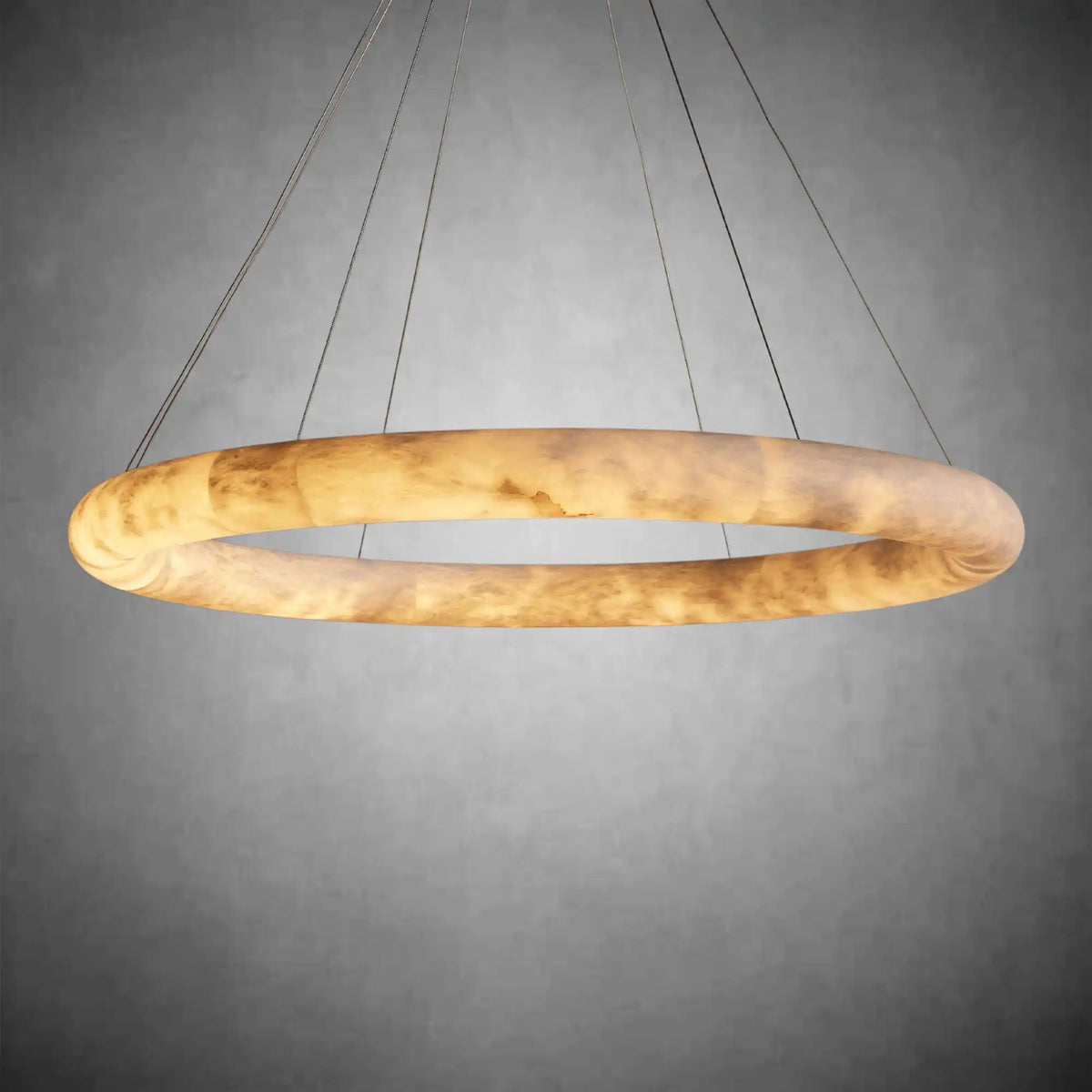 Halima Halo Spanish Alabaster LED Chandelier – 36&quot; &amp; 48&quot; Luxury Light